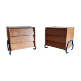 Pair of vintage bedsides former boarding school