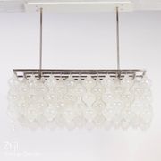 Lampe suspendue Tulipan avec 162 éléments en verre, Autriche années 1960 | Objet unique