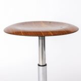 Set of 4 Vintage Industrial Stools 1970s, Chrome Adjustable Stools