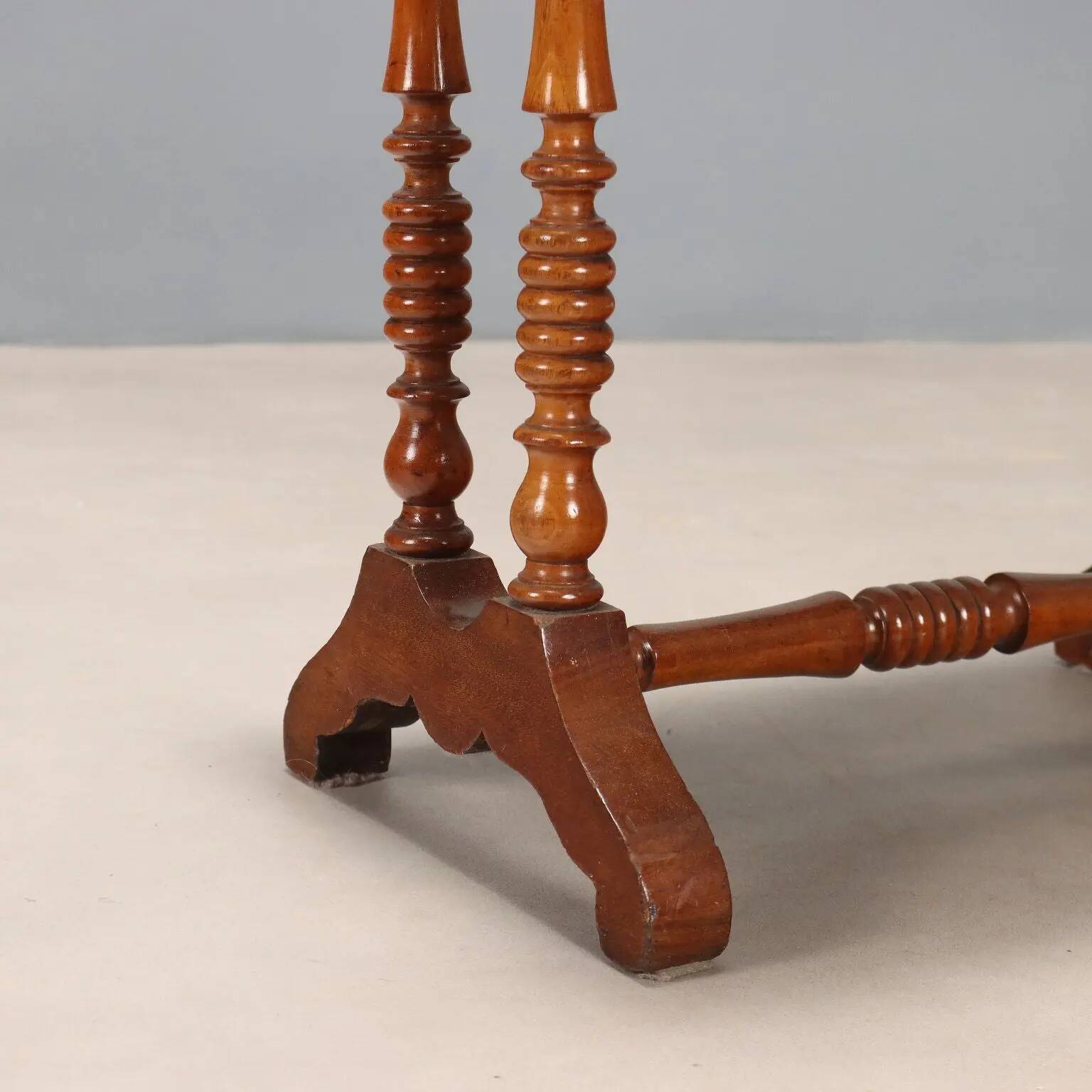 Antique mahogany sewing table with drawer, Italy, 19th century