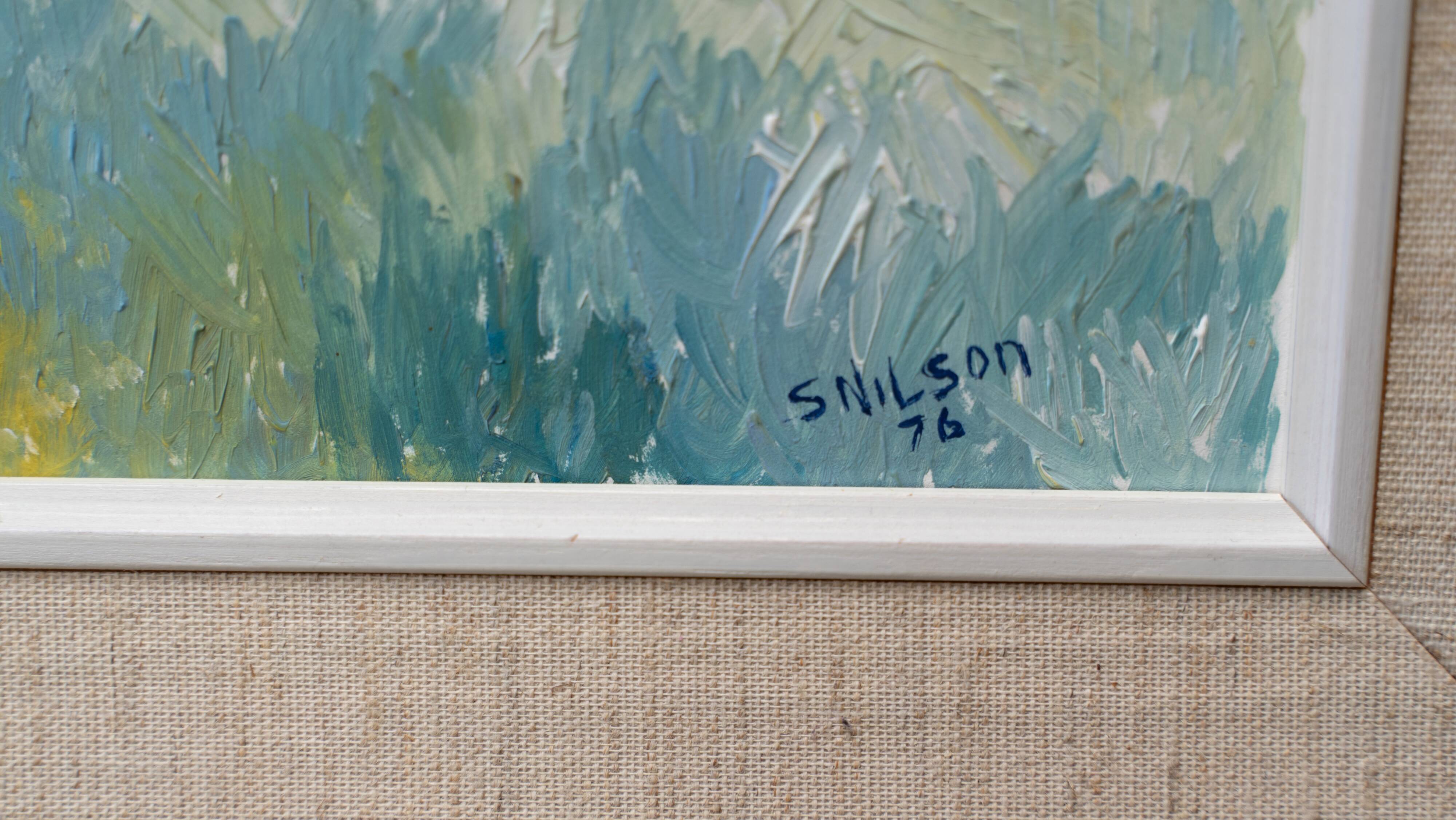Peinture de paysage scandinave par S Nilson 1976