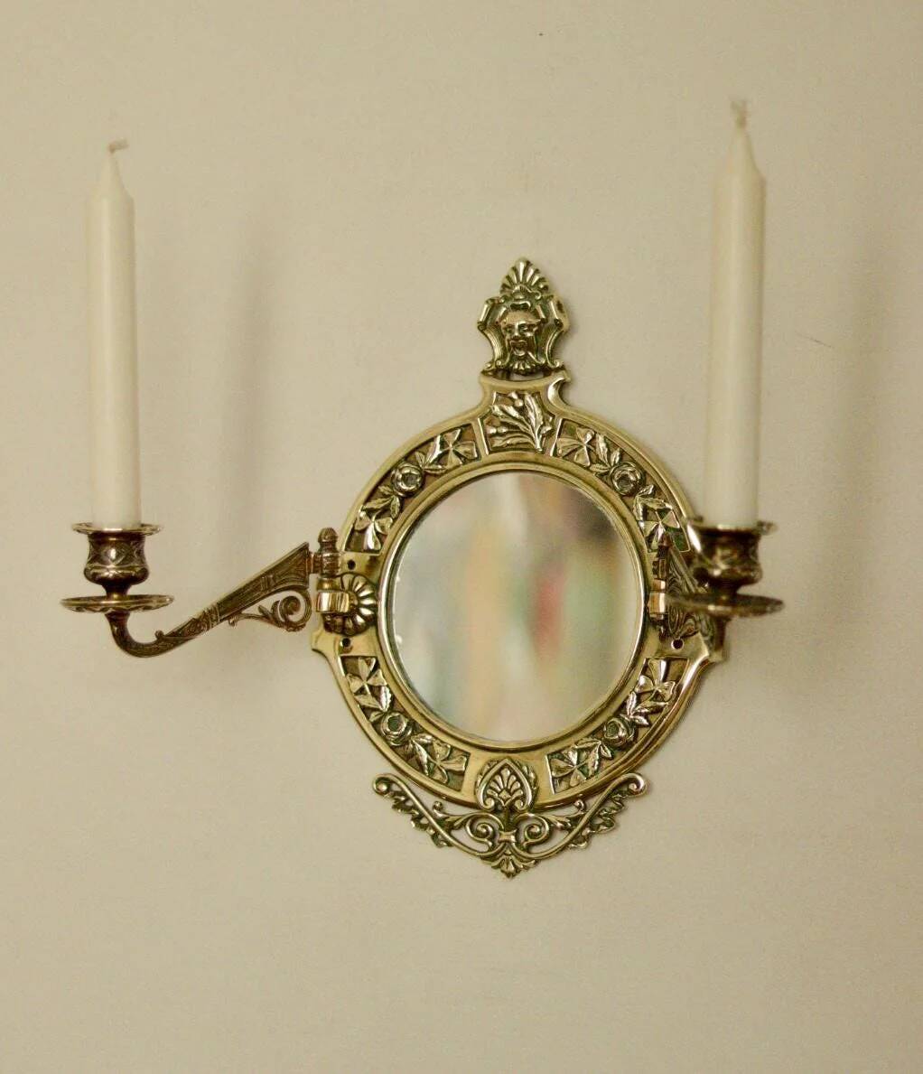 Single vintage Swedish brass sconce