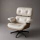 Charles and Ray Eames & Mobilier International - Lounge Chair and its Ottoman, white leather