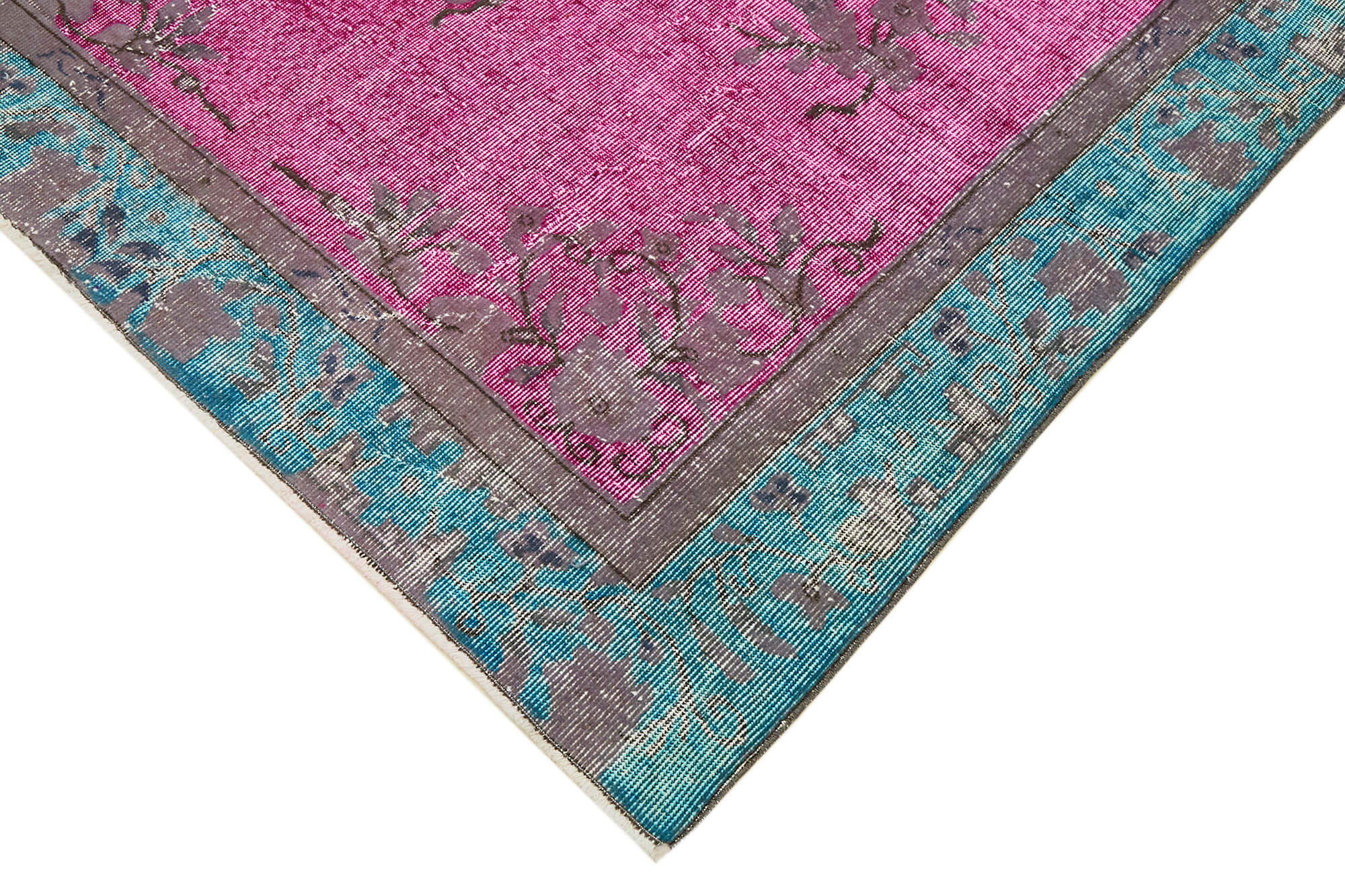 Handmade hi-low pile turkish 1980s 163 cm x 262 cm multicolor rug