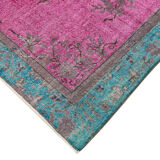 Handmade hi-low pile turkish 1980s 163 cm x 262 cm multicolor rug