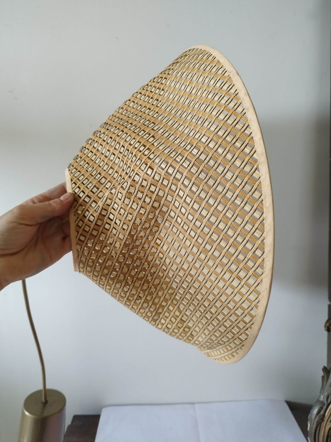 Lampshade suspension braided straw + fixing