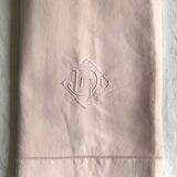 Old Sheet In Soft Pink Linen Thread