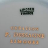 4 tasses à café filé doré Limoges création Dessagne, années 40