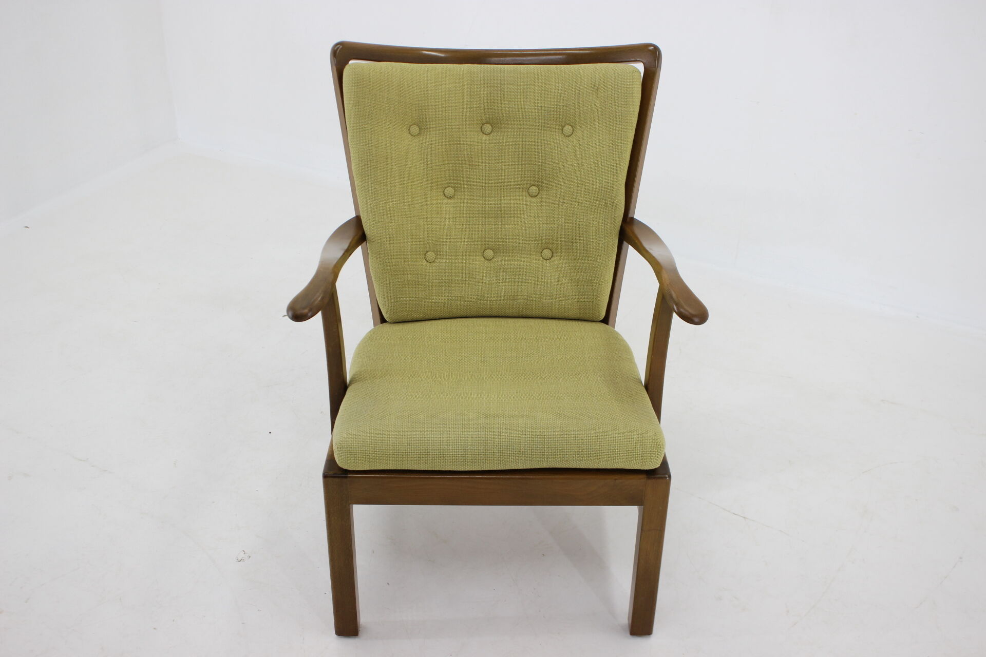 1940s Fritz Hansen Beech Armchair by Soren Hansen Model 1628 , Denmark