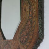 Bevelled handmade mirror in old repulsed copper - 54x45cm