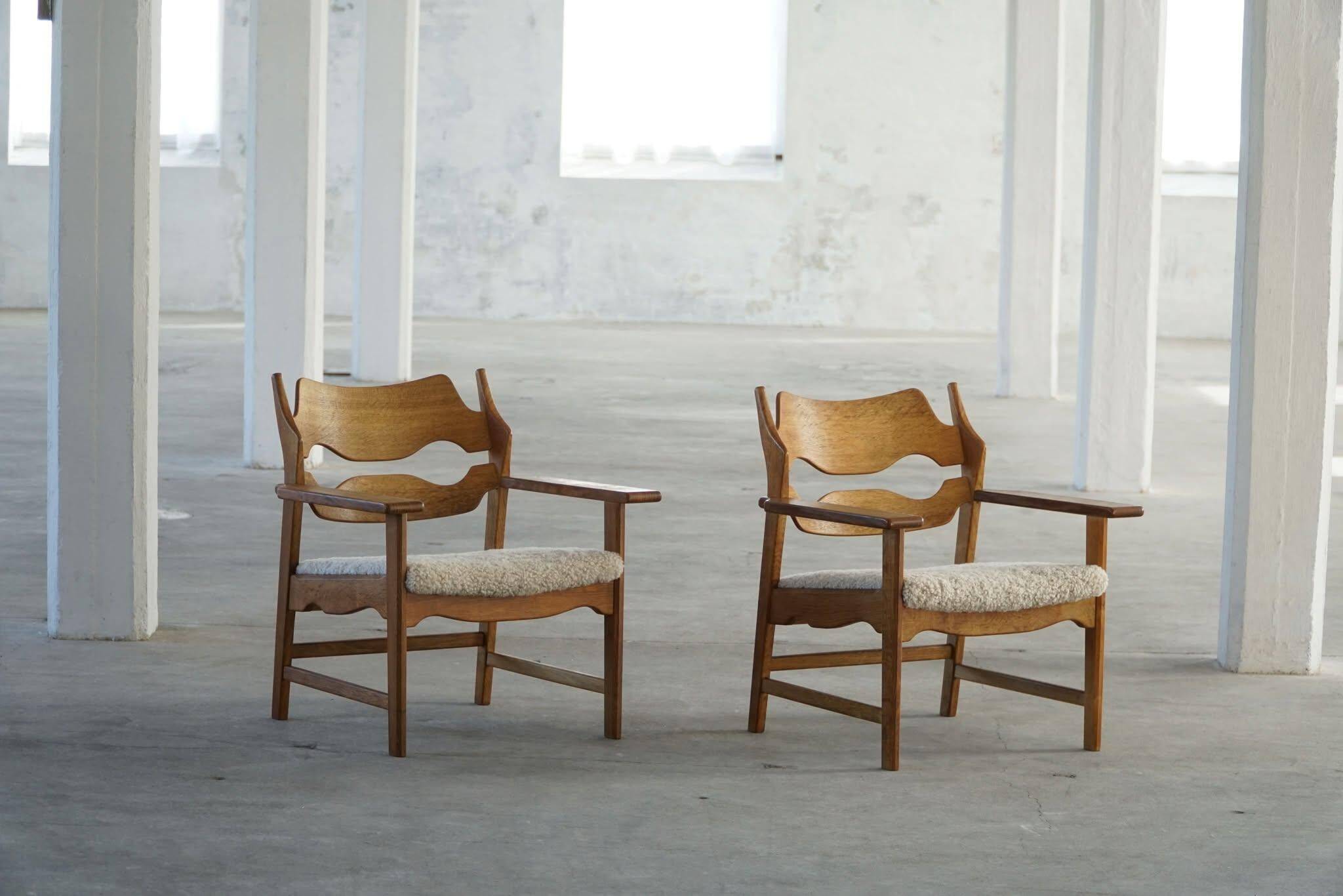 Henning Kjærnulf, Lounge Chairs "Razorblade", Danish design from the mid-century, 1960s.