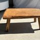 Coffee table in blond teak quadripod