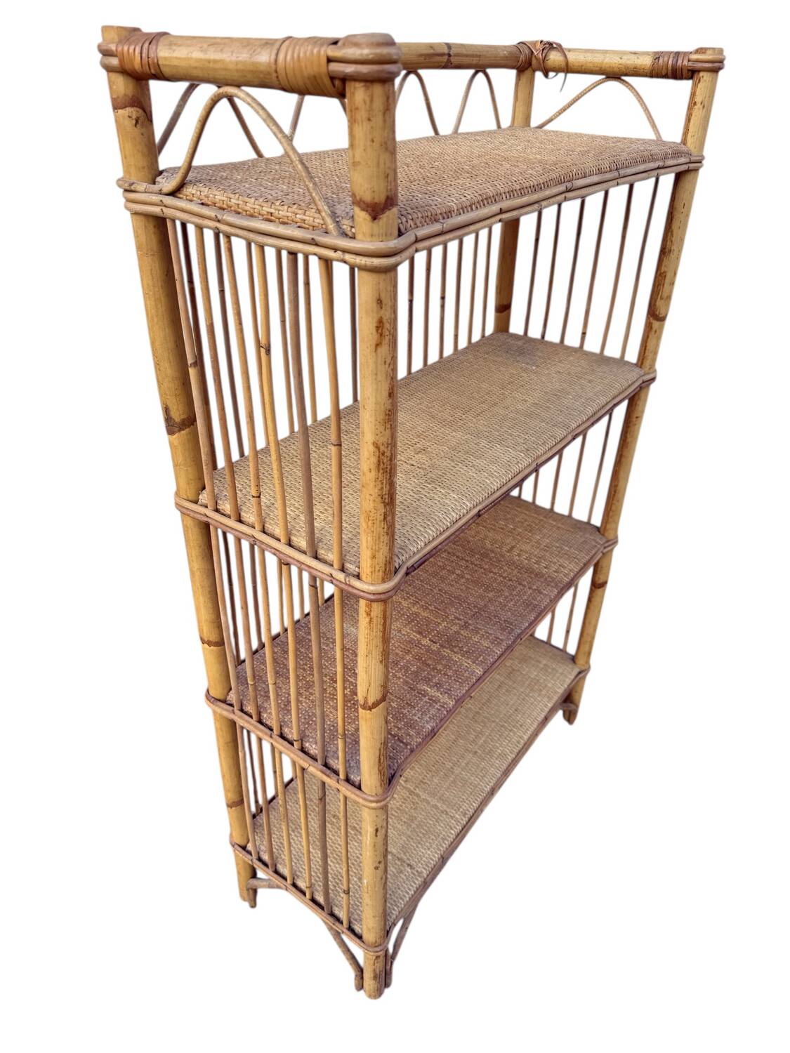 1960s rattan shelf from France