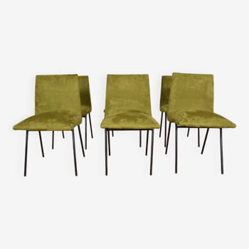 Set of 6 Paulin chairs model CM 145 produced by Meubles TV in 1954