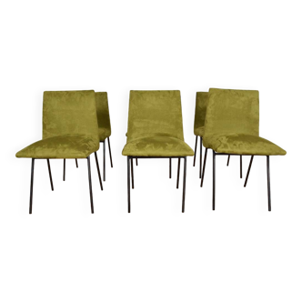Set of 6 Paulin chairs model CM 145 produced by Meubles TV in 1954