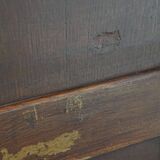 Antique oak notary cabinet with two roller doors and a working lock