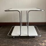 White trolley Italian design side table 1970
