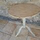 Side table, patinated pedestal table with natural pigments
