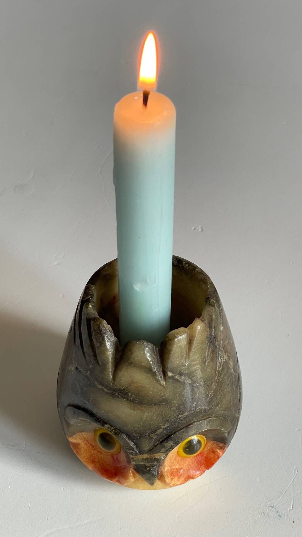 Alabaster stone candle holder made in italy vintage