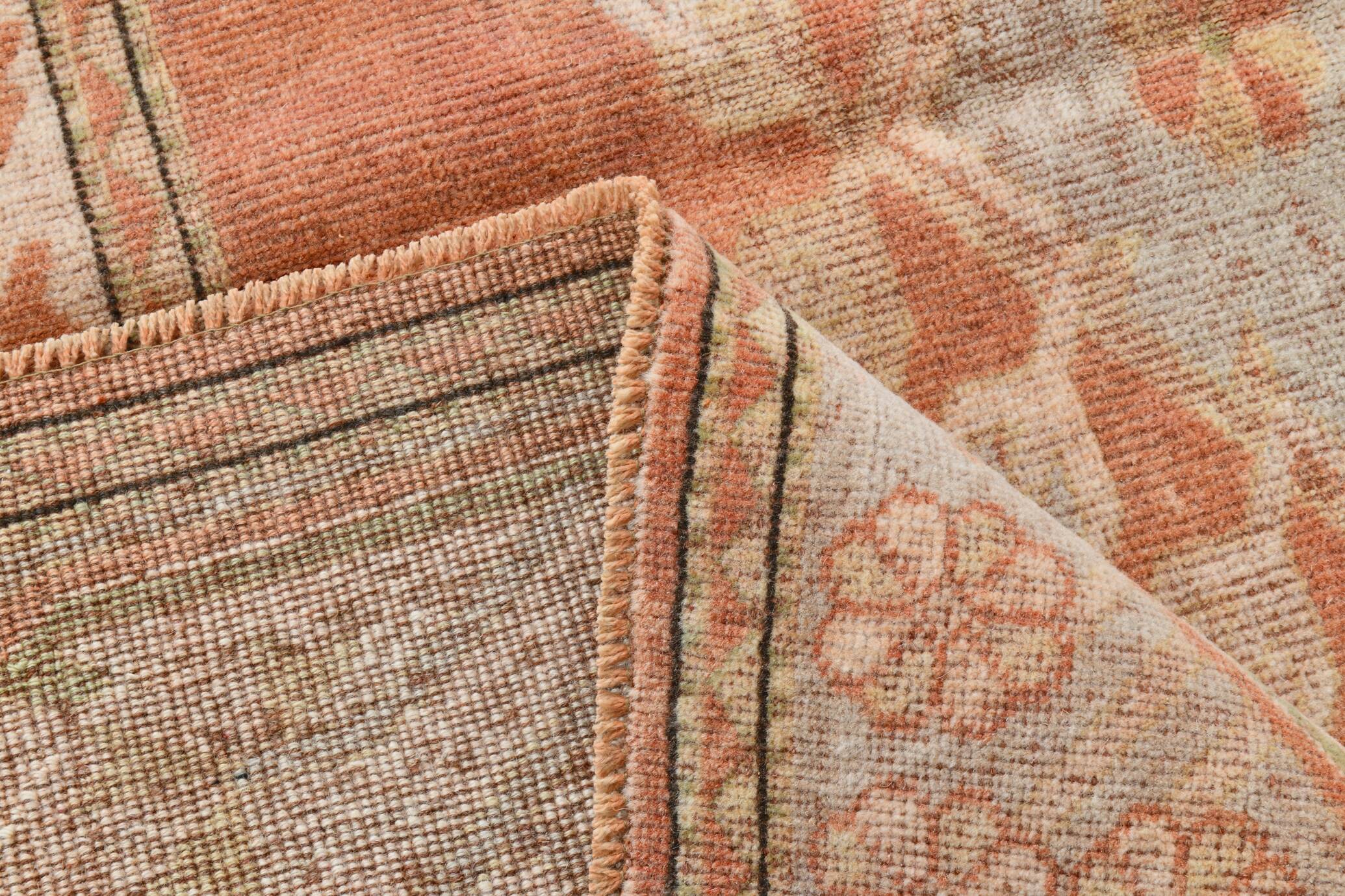 Tapis persan crème pêche 6x9, 195x275 cm