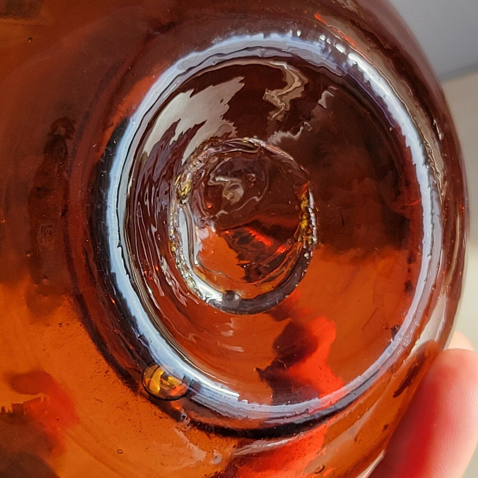 Brown blown glass decanter