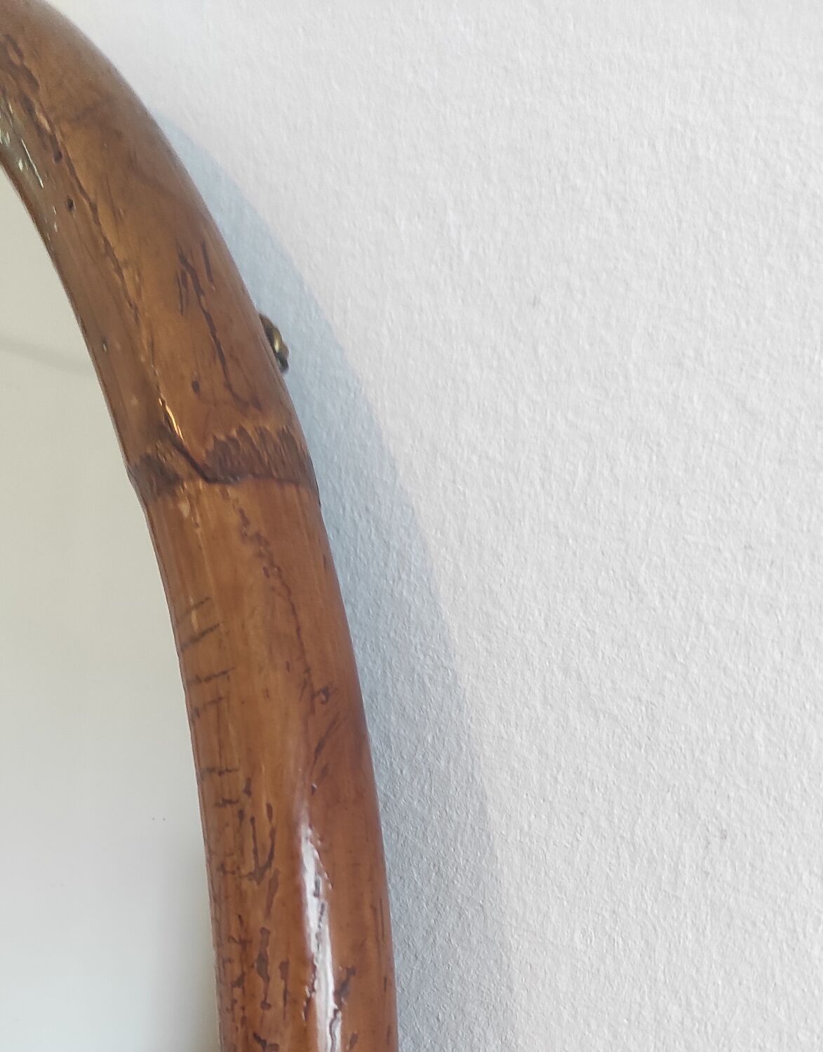 Vintage oval rattan mirror