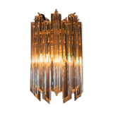 Vintage brass and murano glass wall lamp from Venini by Novaresi, Italy 1960s