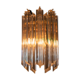 Vintage brass and murano glass wall lamp from Venini by Novaresi, Italy 1960s
