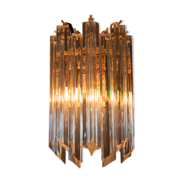 Applique en laiton et Murano vintage de Venini par Novaresi, Italie années 1960