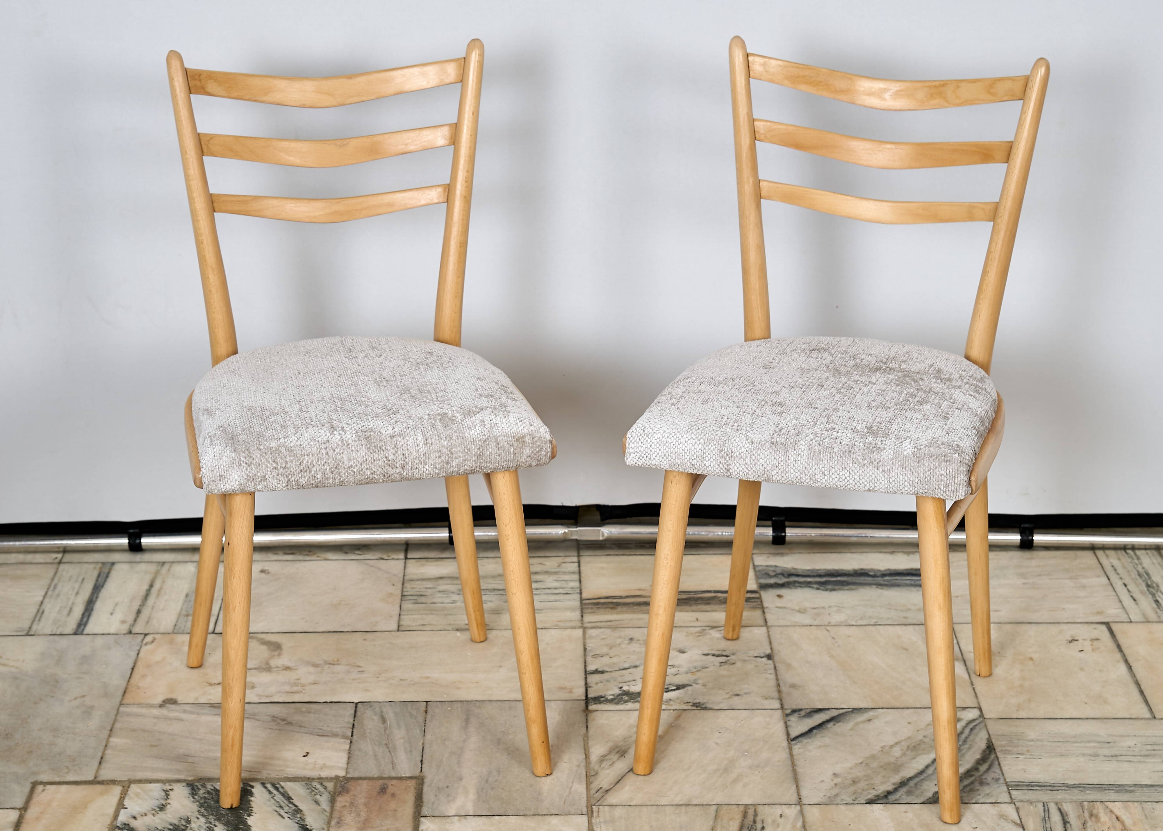 Ensemble de quatre chaises TON Tchécoslovaquie années 1960