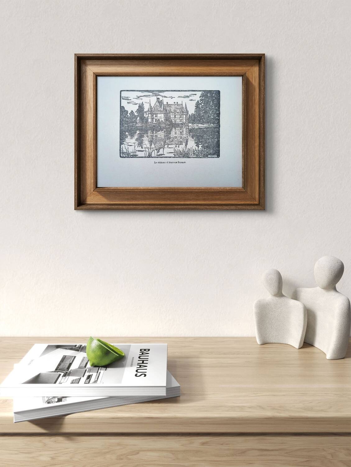 Printed in 1933, the castle of Azay-Le-Rideau, Indre-et-Loire.