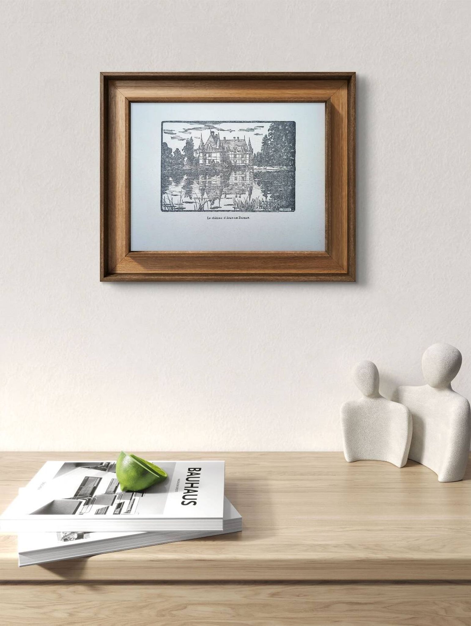 Printed in 1933, the castle of Azay-Le-Rideau, Indre-et-Loire.