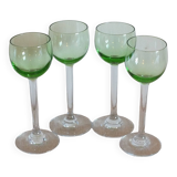 4 verres à liqueur anciens en ouraline