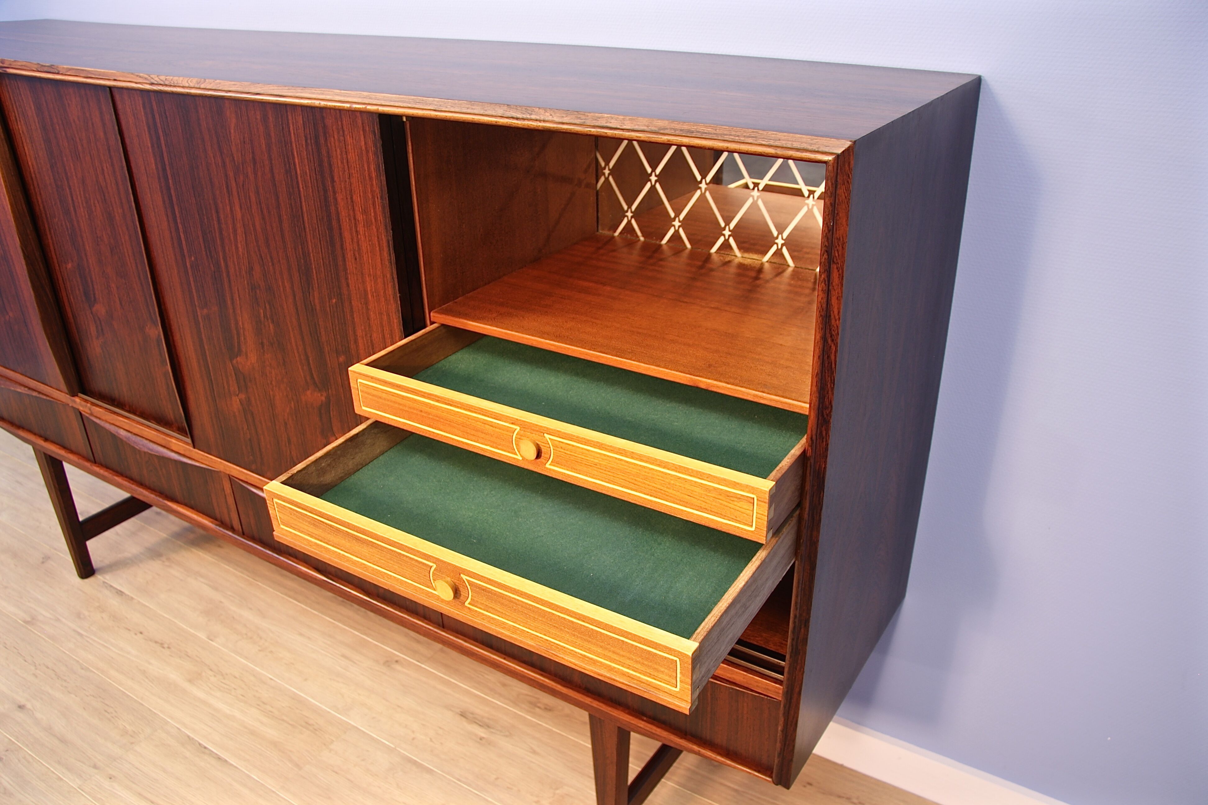 Danish higboard in rosewood by E.W. Bach for Sejling Skabe, 1960s