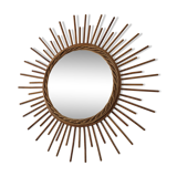 Sun 52cm circa 1960 vintage rattan mirror