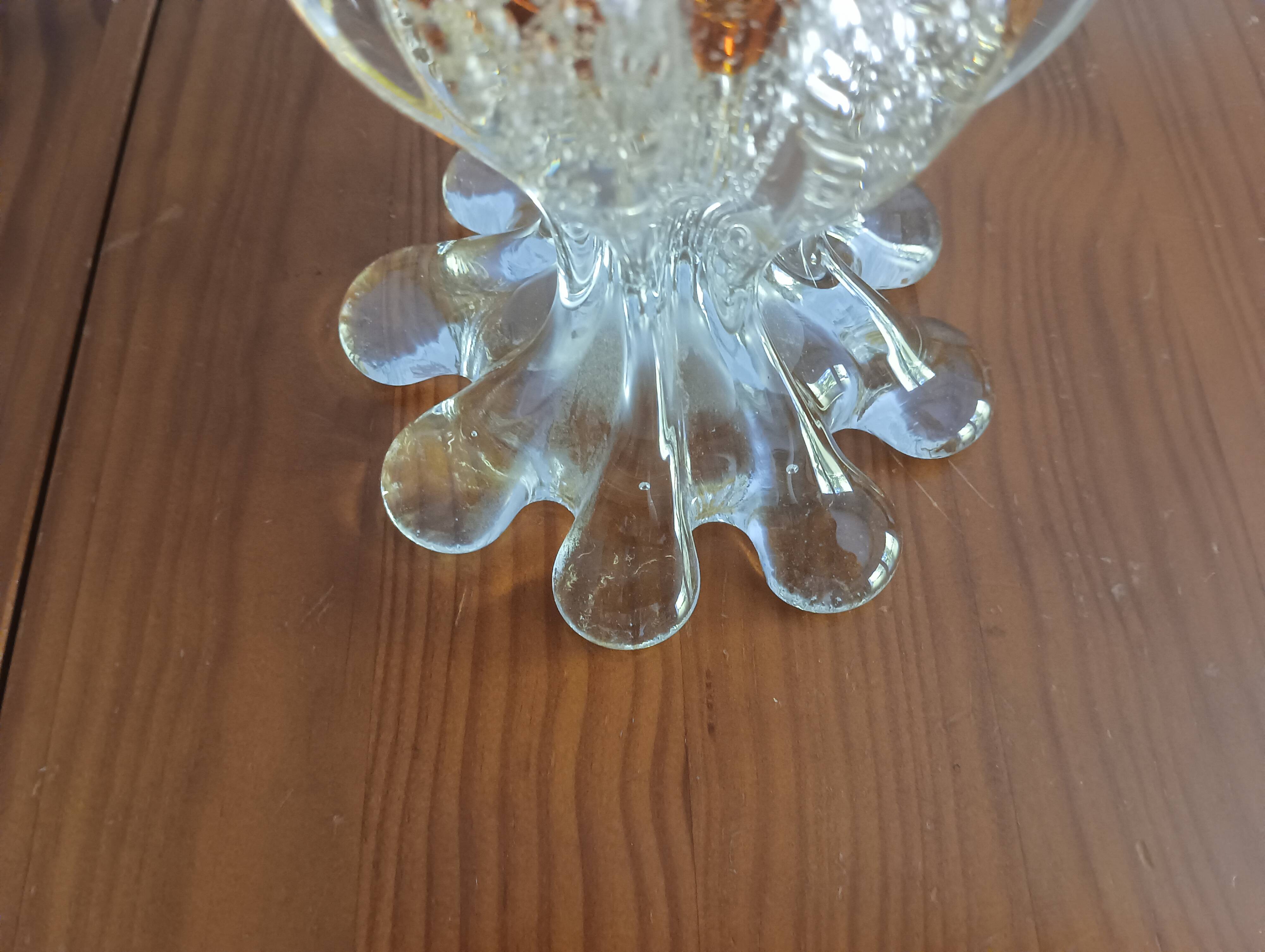 Amber bubble glass sculpture