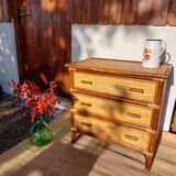 Wicker chest of drawers, canning and bamboo wood