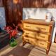 Wicker chest of drawers, canning and bamboo wood