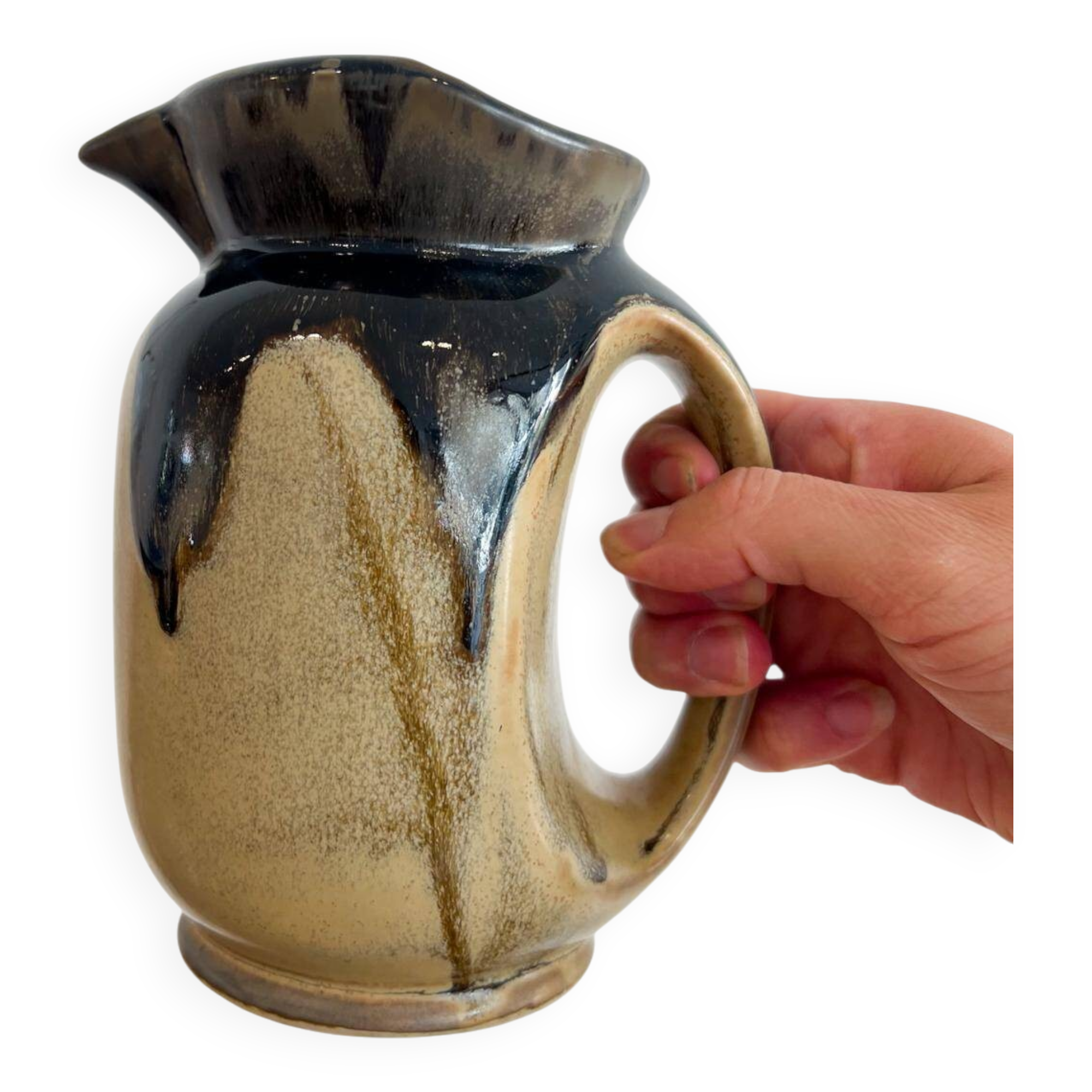 Antique carafe in flamed enamelled ceramic