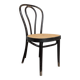 Chaise de salle à manger vintage en bois cintré : siège en osier noir de style Thonet