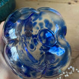 Old blue speckled bottle