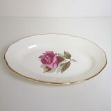 Ravier faience of gien white pink pattern in the center