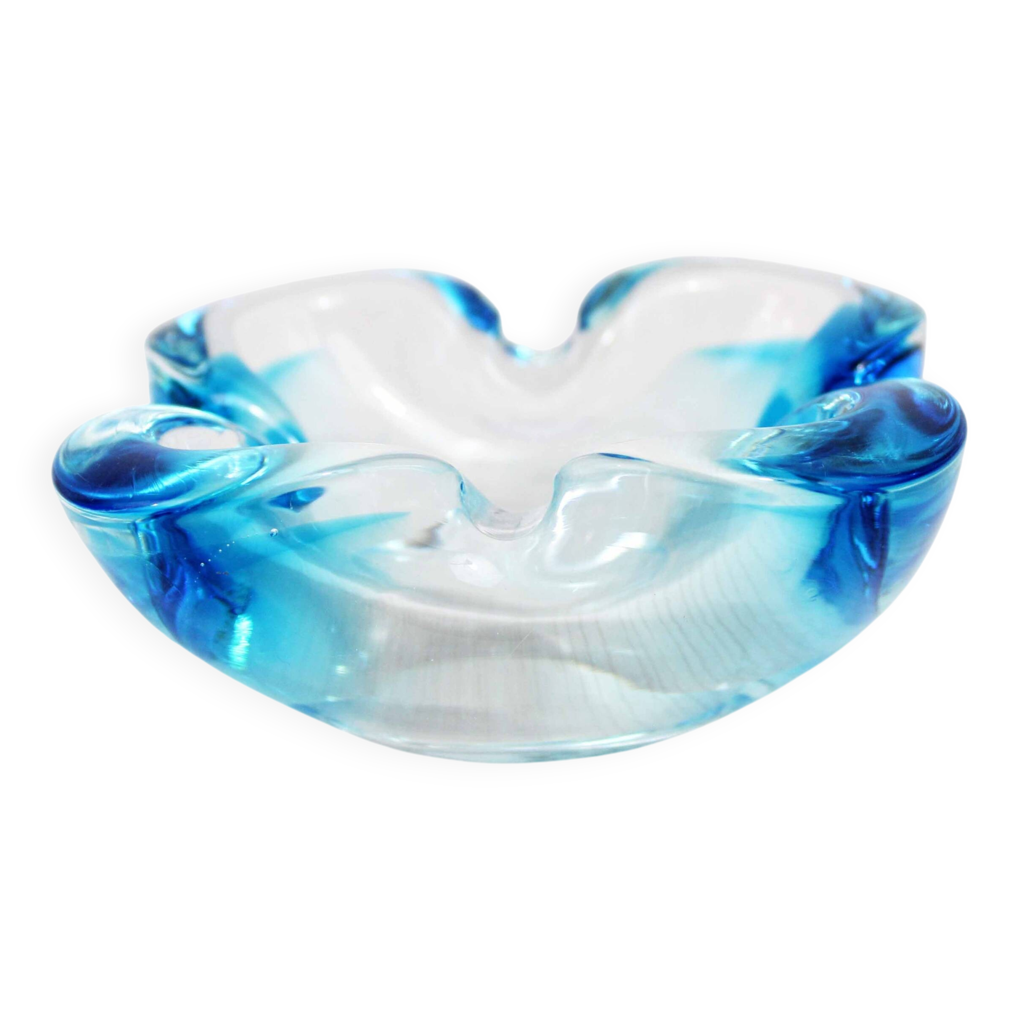 Blue Murano glass ashtray