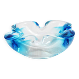 Cendrier en verre de Murano bleu