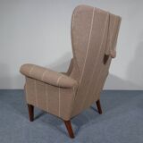 Mid-Century Wool Wing Chair, Denmark, 1950s