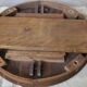 1930s oak dining table, slightly oval.