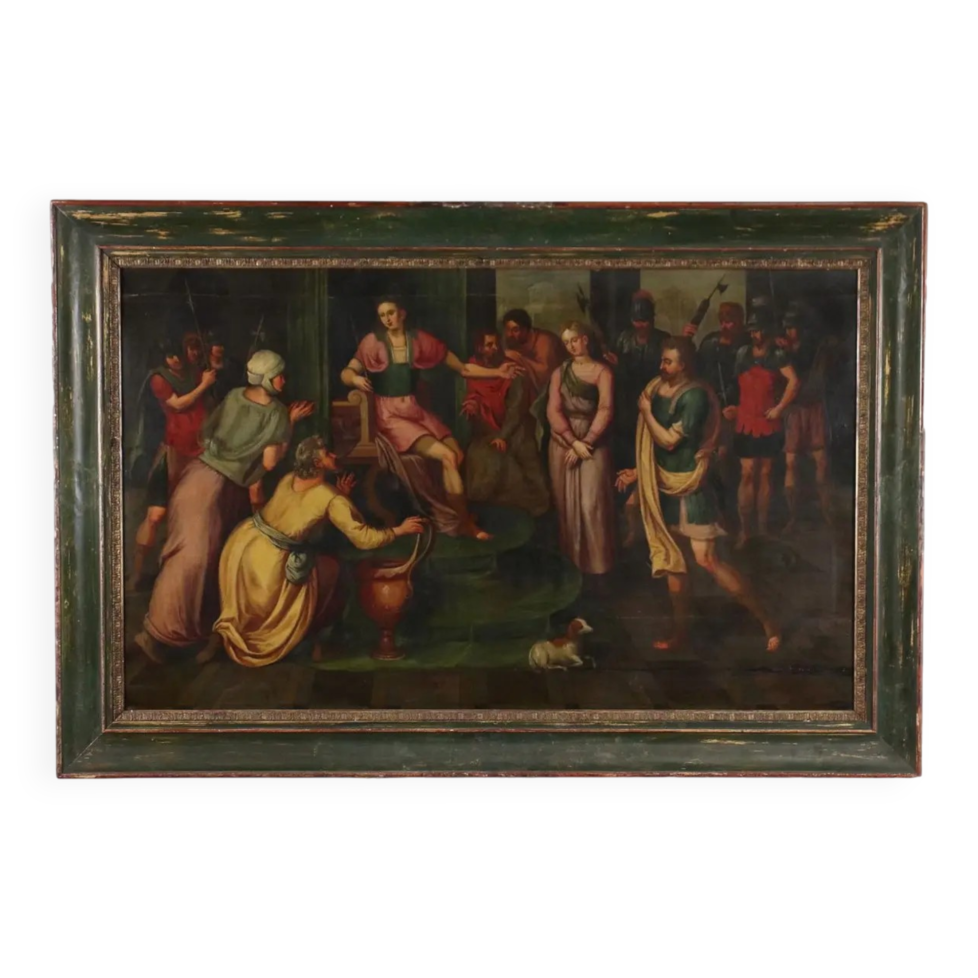 The Continence of Scipio, oil on panel, Italy 17th century.