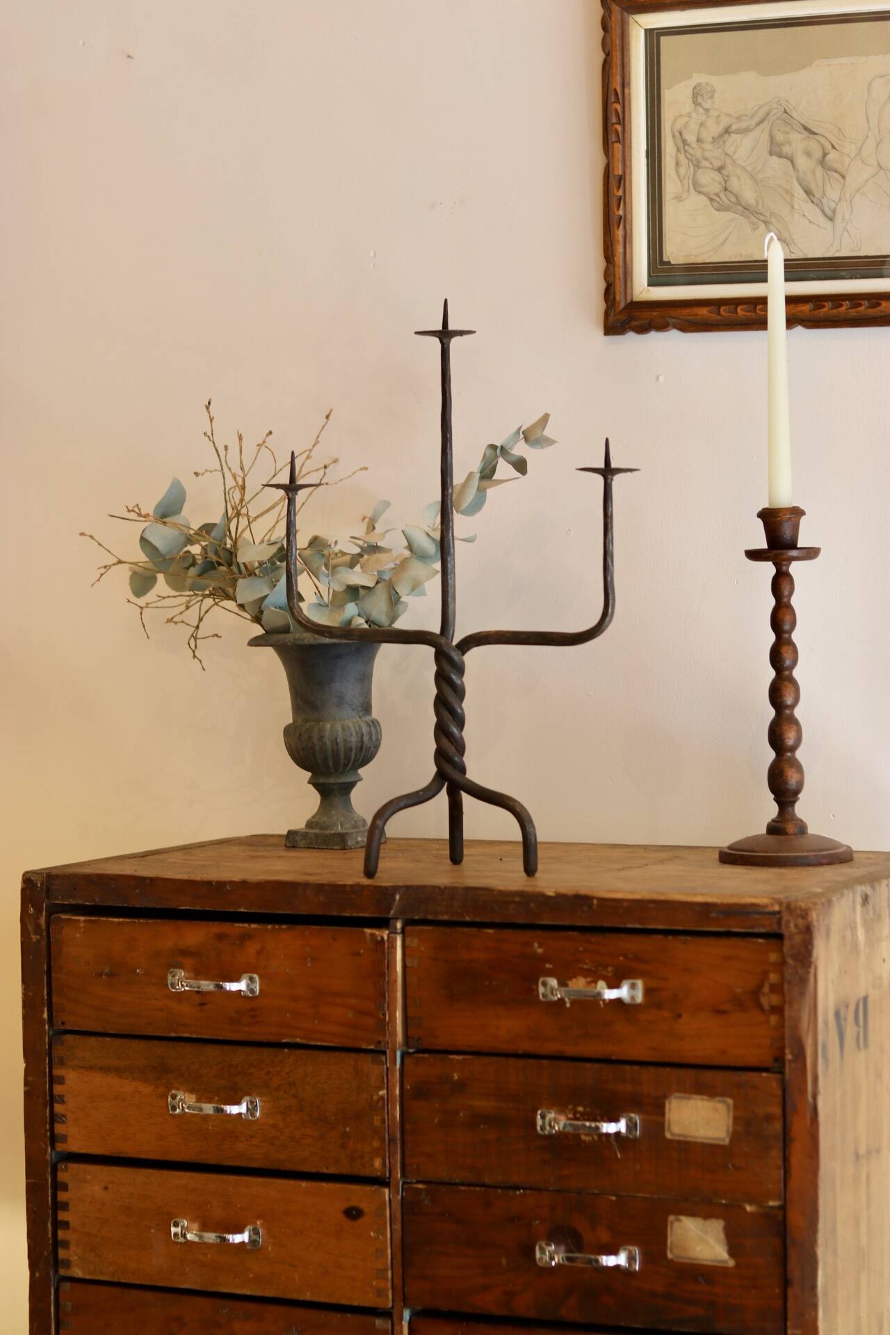 Wrought iron candle holder – 1950s