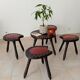 Ensemble de 5 tabourets et une table tripode brutaliste espagnol années 60