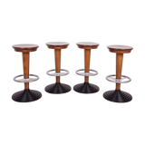 Set of 4 mid-century bar stools, 1950s